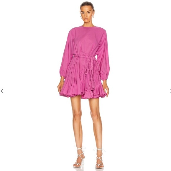 Rhode Dress Ella Fit & Flare Mini Braided Belt In Cupid Pink